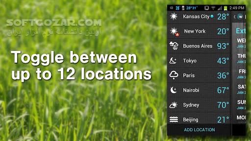 دانلود 1Weather Pro 7.0.0.2 for Android +6.0 - دانلود اعلام وضعیت و پیش بینی وضع آب و هوا برای اندروید - سافت گذر