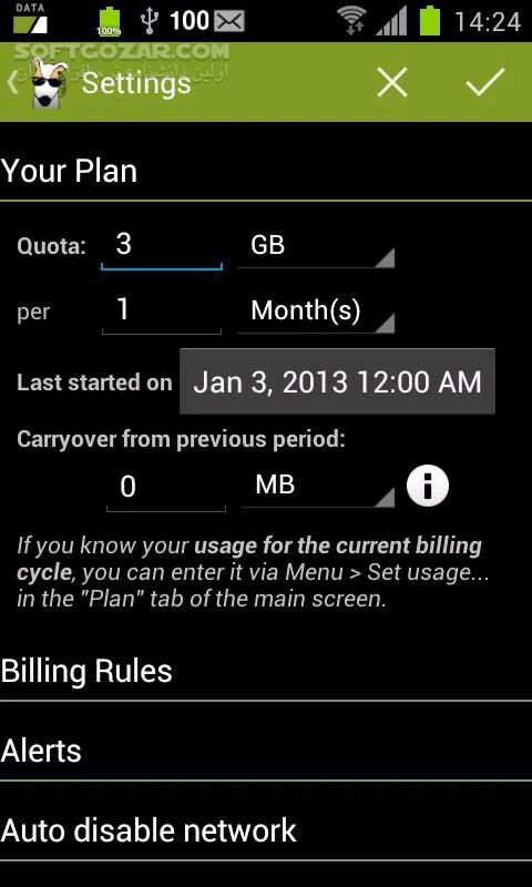 دانلود 3G Watchdog Pro 1.28.7 for Android +2.1 - دانلود مانیتور ترافیک واتچ داگ برای اندروید - سافت گذر