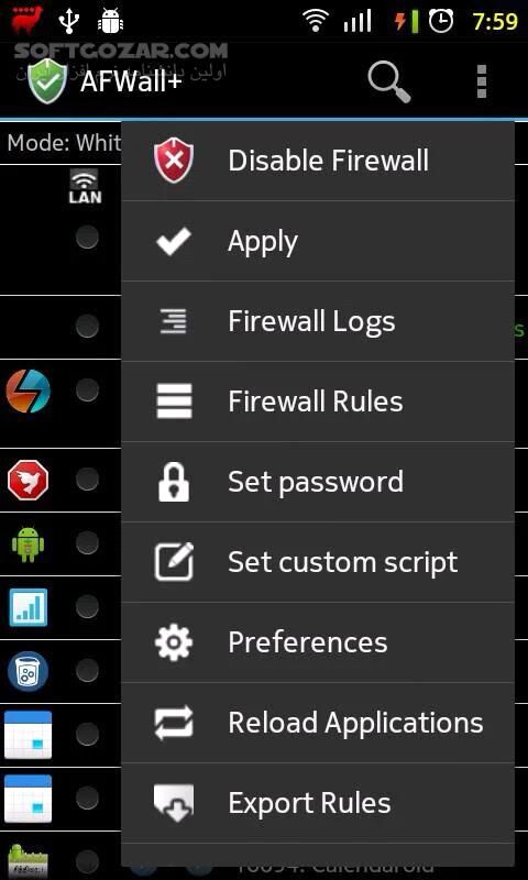 دانلود AFWall+ (Donate) 3.5.3 for Android +2.2 - دانلود فایروال اندروید برای اندروید - سافت گذر