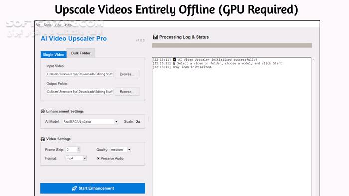 دانلود AI Video Upscaler Pro 1.2.7 - دانلود افزایش کیفیت ویدیو - سافت گذر
