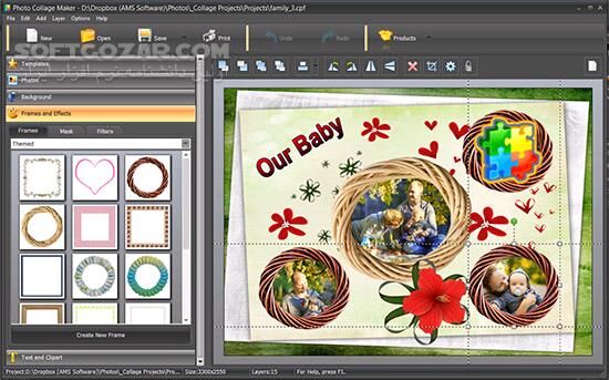 دانلود AMS Photo Collage Maker 9.35 - دانلود ساخت کلاژ - سافت گذر