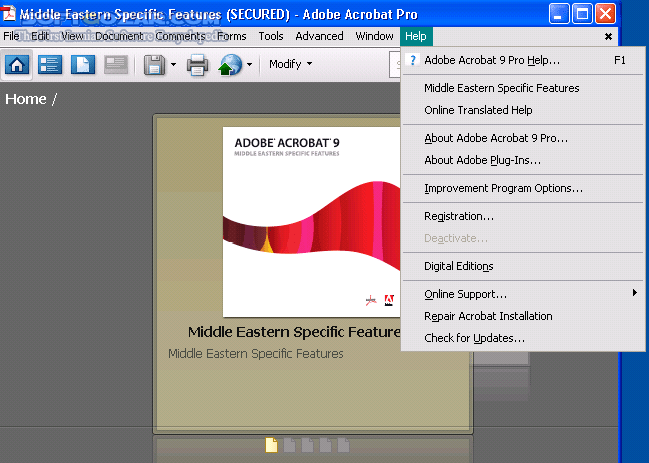 دانلود Adobe Acrobat 9.0 Pro Middle East (ME) Full - دانلود نسخه خاورمیانه (با امکانات فارسی) نرم افزار ادوبی اکروبات برای ساخت فایلهای PDF با محتوای فارسی - سافت گذر