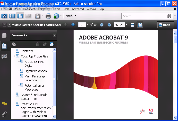 دانلود Adobe Acrobat 9.0 Pro Middle East (ME) Full - دانلود نسخه خاورمیانه (با امکانات فارسی) نرم افزار ادوبی اکروبات برای ساخت فایلهای PDF با محتوای فارسی - سافت گذر
