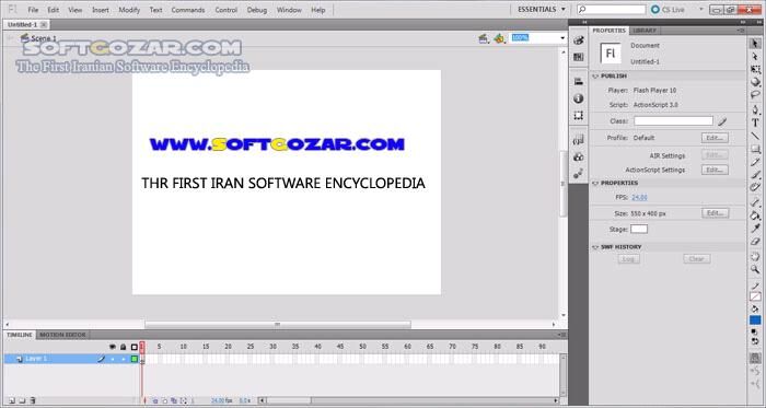 دانلود Adobe Flash Professional CS5.5 v11.5 + Portable - دانلود نسخه CS5 و نهایی نرم افزار قدرتمند فلش جهت ساخت کلیپ های انیمیشنی فلش - سافت گذر