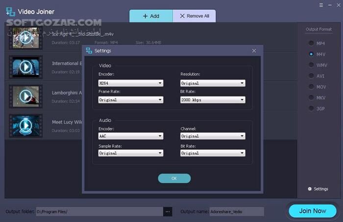دانلود Adoreshare Video Joiner 1.0.0.2 - دانلود به هم چسباندن ویدیوها - سافت گذر