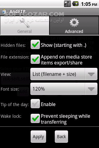 دانلود AndFTP Pro 5.4 for Android +3.0 - دانلود نرم افزار مدیریت اف تی پی برای آندروید برای اندروید - سافت گذر
