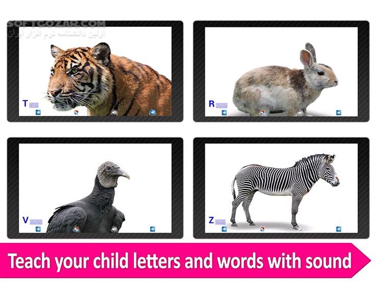 دانلود Animal ABC 3.2 for Android +3.0 - دانلود آموزش حروف انگلیسی برای کودکان (حیوانات) برای اندروید - سافت گذر