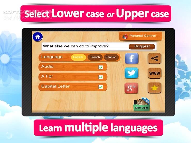 دانلود Animated alphabet for kids,ABC 3.3 for Android +2.3 - دانلود آموزش و بازی یادگیری زبان انگلیسی برای کودکان برای اندروید - سافت گذر