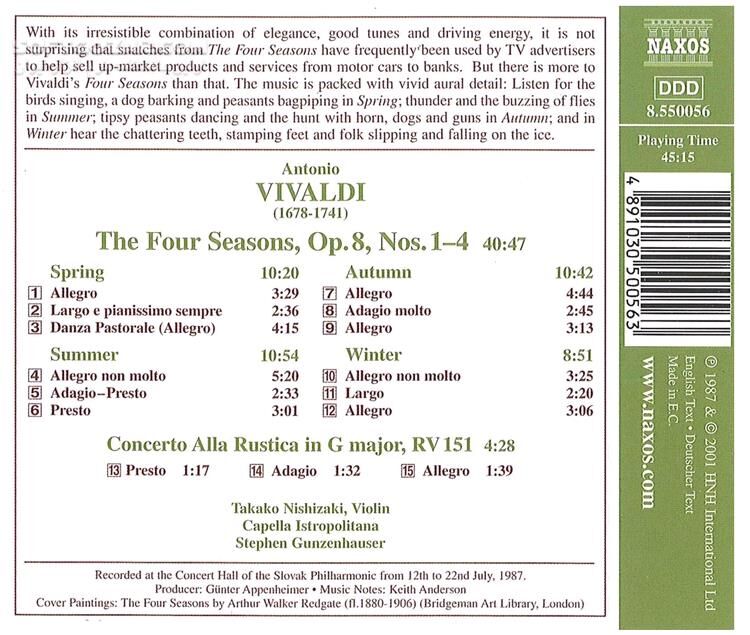 دانلود Antonio Vivaldi - The Four Season - دانلود آلبوم موسیقی چهار فصل ویوالدی - سافت گذر