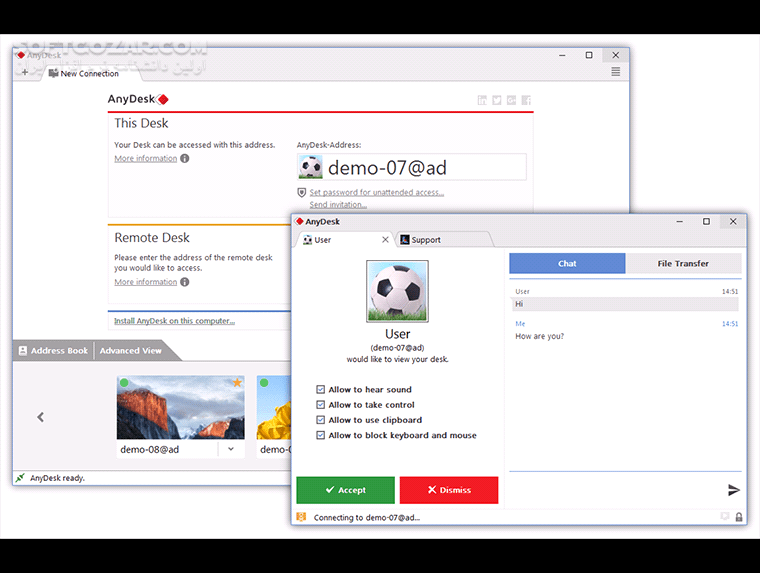 دانلود AnyDesk 9.6.6 Final Win/Mac/Linux - دانلود انی دسک نرم‌افزار کنترل از راه دور کامپیوتر - سافت گذر