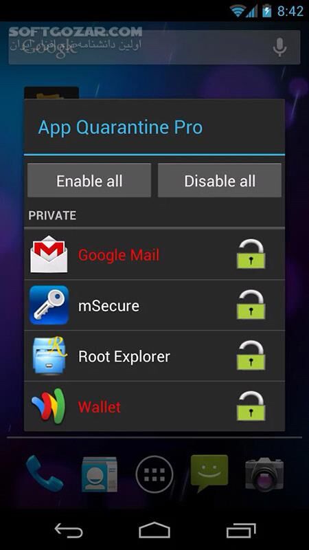 دانلود App Quarantine Pro ROOT/FREEZE 3.0 for Android - دانلود قرنطینه برنامه ها برای اندروید - سافت گذر