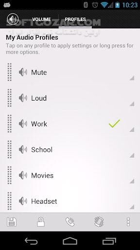 دانلود AudioManager Pro 4.1.3 for Android +2.2 - دانلود کنترل صوت و ایجاد پروفایل در اندروید برای اندروید - سافت گذر