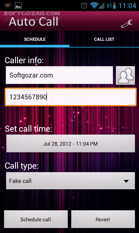 دانلود Auto Call 1.0.2 for Android - دانلود تماس حقیقی و مجازی برای اندروید - سافت گذر
