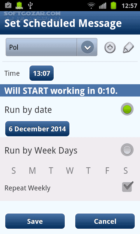 دانلود SMS Scheduler PRO 7.5.3 for Android +2.3 - دانلود ارسال پیامک خودکار برای اندروید - سافت گذر