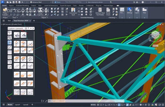 دانلود Autodesk Advance Steel 2026 (x64) - دانلود طراحی سازه فولادی - سافت گذر