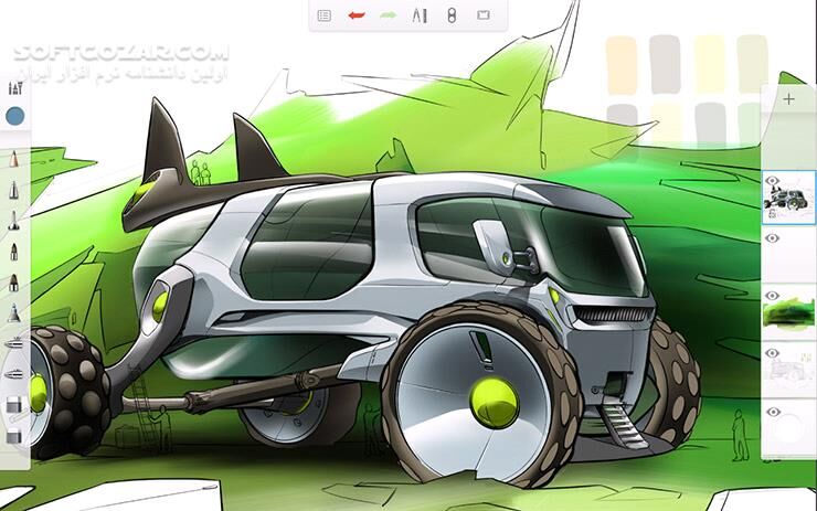 دانلود Autodesk SketchBook Pro 5.2.5 for Android +4.0 - دانلود نرم افزار طراحی و نقاشی معروف و فوق العاده SketchBook برای اندروید - سافت گذر