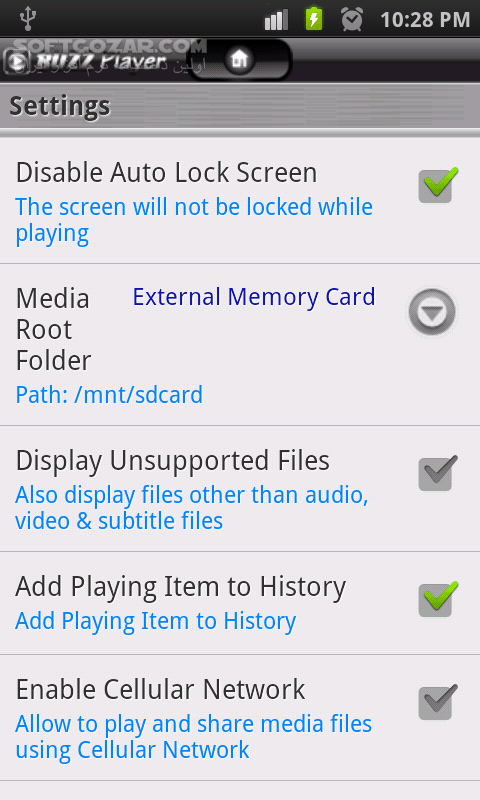 دانلود BUZZ Player 1.2.4 for Android - دانلود پلیر صوتی و تصویری آندروید با قابلیت پشتیبانی از زیرنویس برای اندروید - سافت گذر