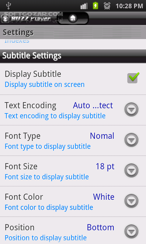 دانلود BUZZ Player 1.2.4 for Android - دانلود پلیر صوتی و تصویری آندروید با قابلیت پشتیبانی از زیرنویس برای اندروید - سافت گذر