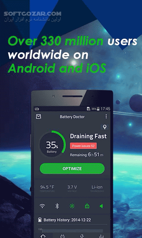 دانلود Battery Doctor 6.33 for Android +4.0 - دانلود دکتر باتری برای اندروید - سافت گذر