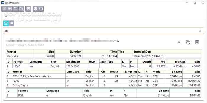 دانلود BetterMediaInfo 0.6.0 - دانلود ارائهٔ اطلاعات فنی فایل‌های صوتی و ویدئویی - سافت گذر