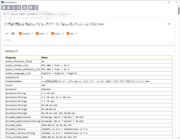 دانلود BetterMediaInfo 0.6.0 - دانلود ارائهٔ اطلاعات فنی فایل‌های صوتی و ویدئویی - سافت گذر