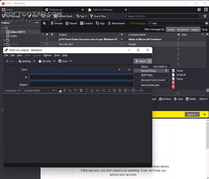 دانلود Betterbird 128.4.0 ESR (128.4.0esr-bb15) - دانلود کلاینت ایمیل - سافت گذر