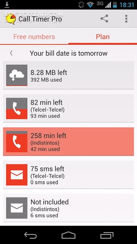 دانلود Call Timer Pro 2.4.8 for Android +2.3 - دانلود تایمر مکالمه، پیام کوتاه و دیتا برای اندروید - سافت گذر