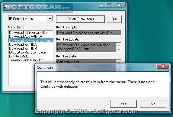 دانلود Context Menu Editor 1.1  - دانلود برنامه ای برای حذف کردن گزینه های اضافی راست کلیک  - سافت گذر