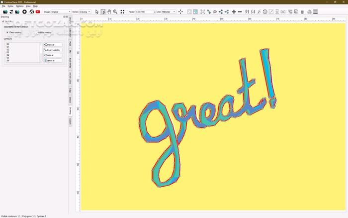 دانلود ContourTrace Professional 2.8.5 - دانلود تبدیل تصاویر پیکسلی به برداری - سافت گذر