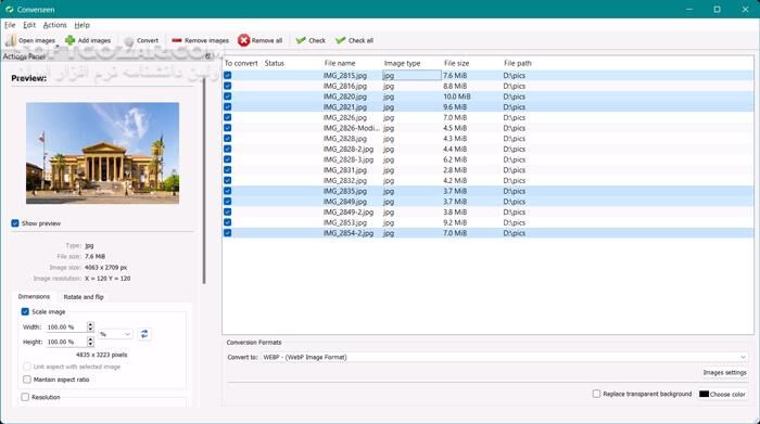 دانلود Converseen 0.15.1.3-1 - دانلود تبدیل فرمت عکس - سافت گذر