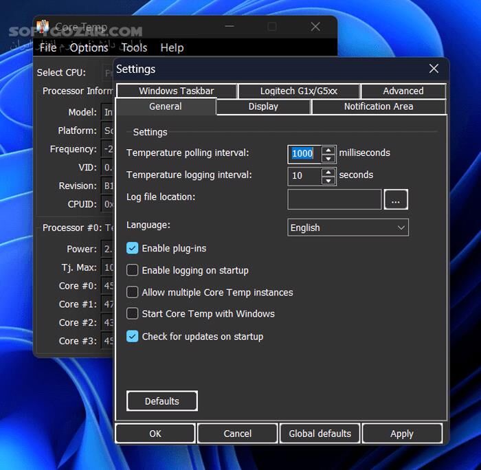 دانلود Core Temp 1.19.5.69 - دانلود نمایش دمای سی پی یو - سافت گذر