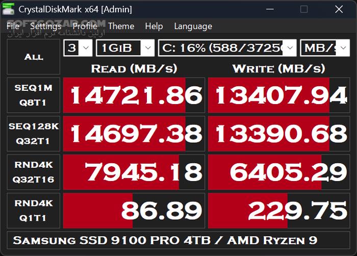 دانلود CrystalDiskMark 9.0.1 - دانلود تست سرعت هارد دیسک - سافت گذر
