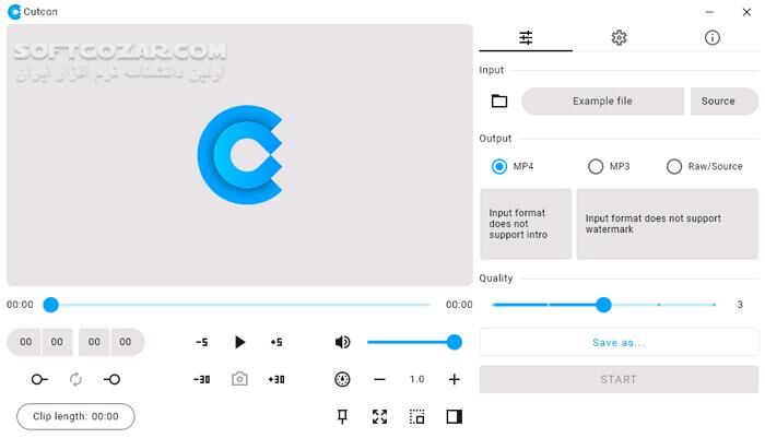 دانلود Cutcon 4.0 - دانلود بُرش، تبدیل و پیش‌نمایش فایل‌های ویدئویی، صوتی و عکس - سافت گذر