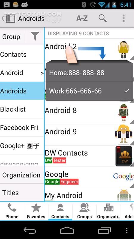 دانلود DW Contacts & Phone & Dialer 3.1.7.5 pro for Android +2.1 - دانلود دفترچه تلفن و شماره گیر برای اندروید - سافت گذر