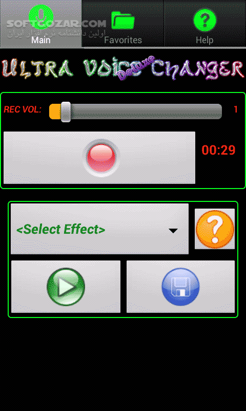 دانلود Ultra Voice Changer 1.22 for Android +2.3 - دانلود افکت گذاری آسان بر روی صوت برای اندروید - سافت گذر