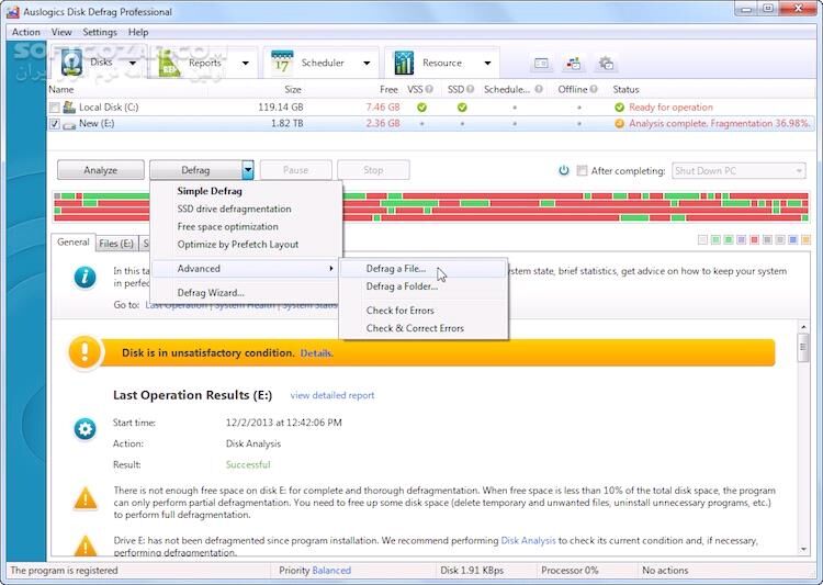 دانلود Auslogics Disk Defrag Professional 12.1.0 / Ultimate 4.13.0.2 - دانلود دفرگ کردن هارد - سافت گذر