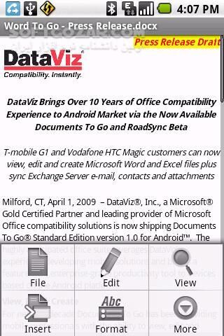 دانلود Documents To Go 4.000 for Android - دانلود نمایش و ویرایش فایلهای آفیس و PDF برای اندروید - سافت گذر