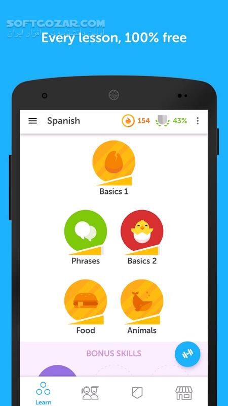 دانلود Duolingo: Learn Languages 6.57.3 for Android +10 - دانلود دولینگو برای اندروید - سافت گذر