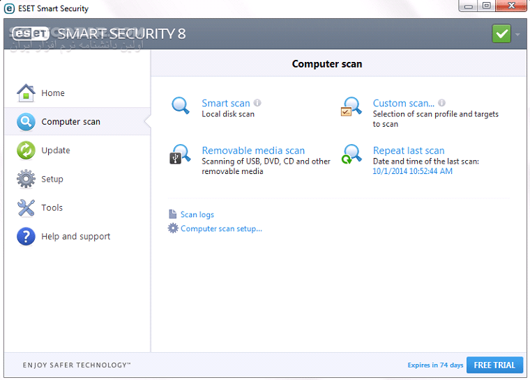 دانلود ESET Smart Security 8.0.319.0 x86/x64 + (Update 12000) 2015-07-27 - دانلود نود 32 اسمارت سکوریتی 8 - سافت گذر