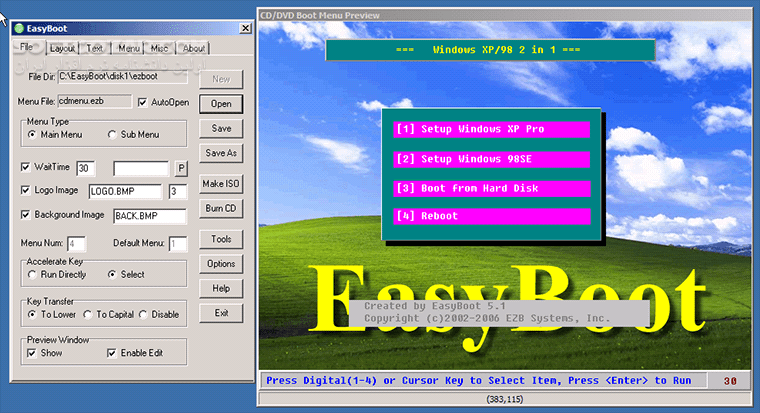 دانلود EasyBoot v6.6.0.800 Retail - دانلود نرم افزار ساخت دیسک های بوت گرافیکی و چندگانه - سافت گذر