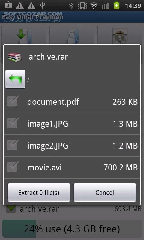 دانلود Easy Unrar Unzip & zip premium 4.1 for Android +2.2 - دانلود فشرده سازی و بازکردن آسان فایلهای فشرده برای اندروید - سافت گذر