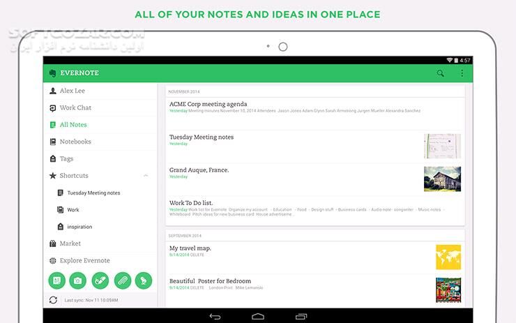 دانلود Evernote 10.165.1 For Android +9.0 - دانلود یادداشت برداری اورنوت برای اندروید - سافت گذر