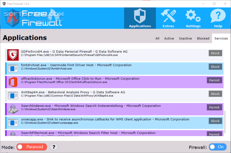 دانلود Free Firewall 2.6.2 - دانلود فایروال اووریم - سافت گذر