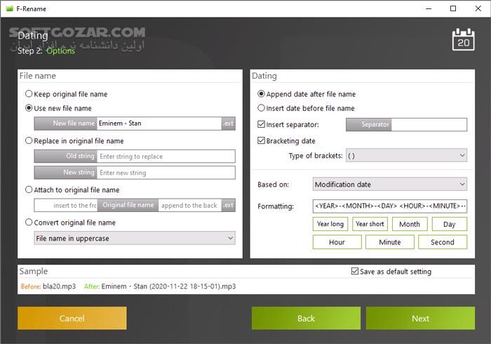 دانلود F-Rename Professional 2.105 - دانلود تغییر نام دسته جمعی فایل ها و پوشه ها - سافت گذر