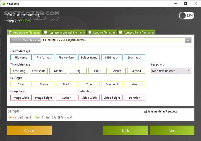 دانلود F-Rename Professional 2.105 - دانلود تغییر نام دسته جمعی فایل ها و پوشه ها - سافت گذر
