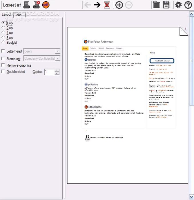 دانلود FinePrint 12.17 - دانلود مدیریت و صرفه جویی در مصرف جوهر پرینتر - سافت گذر