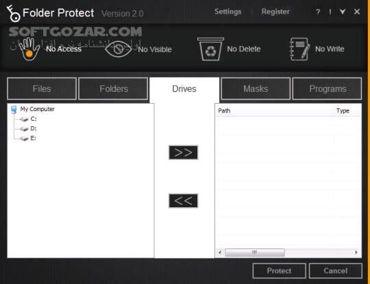 دانلود Folder Protect 2.1.0 - دانلود محافظت از پوشه ها و برنامه ها فولدر پروتکت - سافت گذر