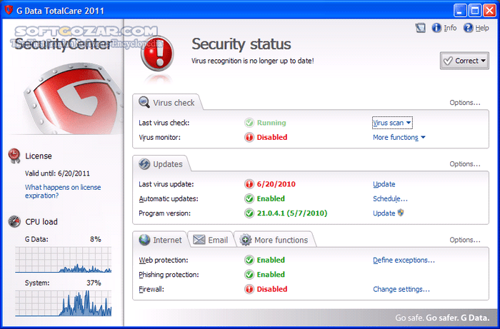 دانلود G Data Internet Security 25.5.19.439 - دانلود بسته‌ی امنیتی کامل و قدرتمند جی دیتا - سافت گذر