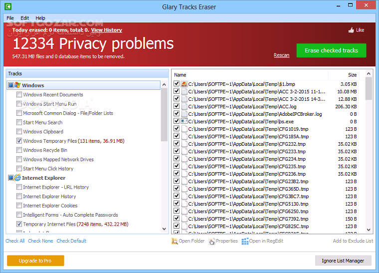 دانلود Glary Tracks Eraser 6.0.1.29 - دانلود گلاری ترک اریزر - سافت گذر