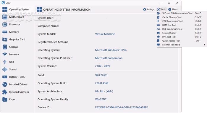 دانلود Glow 25.16 - دانلود نمایش اطلاعات سیستم - سافت گذر
